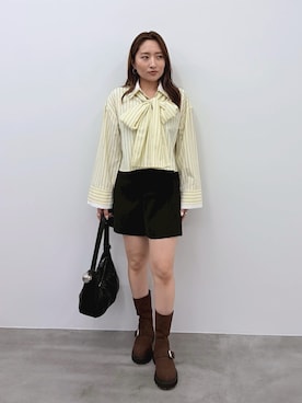「LAGUNAMOON（ラグナムーン）のアイテム」を使った、MISAKI KUBOさん（レディース・157cm）の秋コーディネート
