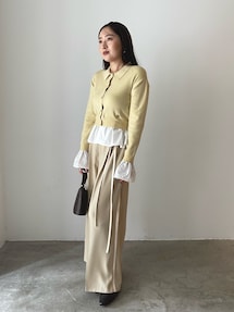 ペプラムドッキングニットカーディガン｜ラグナムーン（LAGUNAMOON