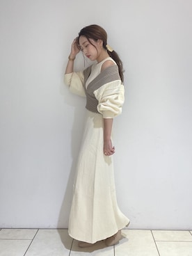 「スタイリング」｜「アイテム（ブーツ）」を使った、MISAKI KUBOさん（レディース・157cm）の秋コーディネート