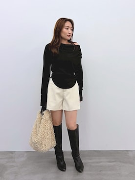 「LAGUNAMOON（ラグナムーン）のアイテム」を使った、MISAKI KUBOさん（レディース・157cm）の秋コーディネート