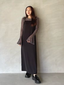 ドロップディティールサテンキャミワンピース｜ラグナムーン
