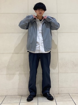 「アイテム（ブルゾン）」を使った、大槻さん（メンズ・171cm）の春コーディネート