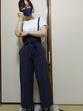 「BBQ」｜「アイテム（オールインワン・サロペット）」を使った、occhamuさん（レディース・153cm）の秋コーディネート