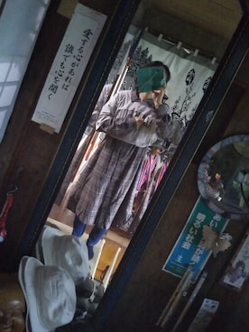 「Right-on（ライトオン）のアイテム（シャツワンピース）」を使った、occhamuさん（レディース・153cm）の秋コーディネート