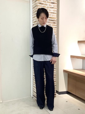 「アイテム（ビジネスシャツ）」を使った、BRICK HOUSE by Tokyo Shirts 鹿児島イオンモール店さん（レディース・157cm）の秋コーディネート