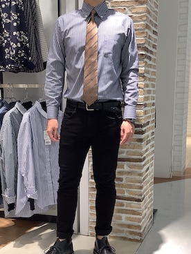 「ボタンダウン」｜BRICK HOUSE by Tokyo Shirts 鹿児島イオンモール店さん（メンズ・170cm）の秋コーディネート