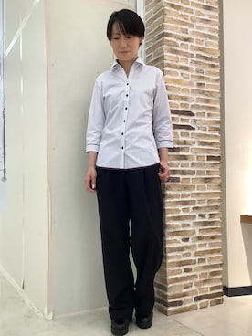 「アイテム（ビジネスシャツ）」を使った、BRICK HOUSE by Tokyo Shirts 鹿児島イオンモール店さん（レディース・157cm）の夏コーディネート