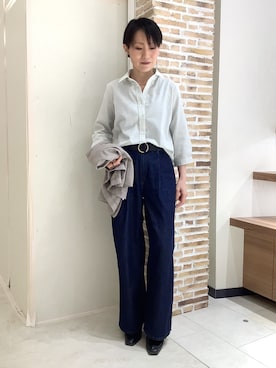 「TOKYO SHIRTS（トウキョウシャツ）のアイテム（シャツ/ブラウス）」を使った、BRICK HOUSE by Tokyo Shirts 鹿児島イオンモール店さん（レディース・157cm）の春コーディネート