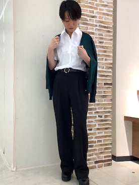 「アイテム（ビジネスシャツ）」を使った、BRICK HOUSE by Tokyo Shirts 鹿児島イオンモール店さん（レディース・157cm）の夏コーディネート