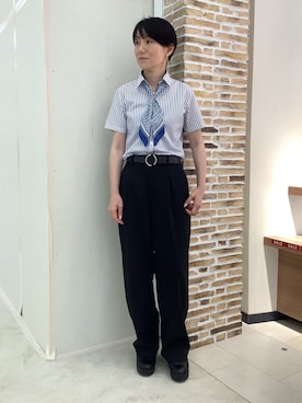 「アイテム（ビジネスシャツ）」を使った、BRICK HOUSE by Tokyo Shirts 鹿児島イオンモール店さん（レディース・157cm）の夏コーディネート