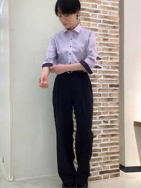 「アイテム（ビジネスシャツ）」を使った、BRICK HOUSE by Tokyo Shirts 鹿児島イオンモール店さん（レディース・157cm）の夏コーディネート