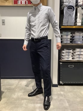 「アイテム（ビジネスシャツ）」を使った、BRICK HOUSE by Tokyo Shirts 新潟南イオンモール店さん（メンズ・170cm）の冬コーディネート