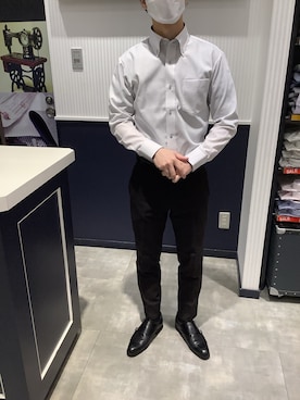 「アイテム（ビジネスシャツ）」を使った、BRICK HOUSE by Tokyo Shirts 新潟南イオンモール店さん（メンズ・170cm）の春コーディネート