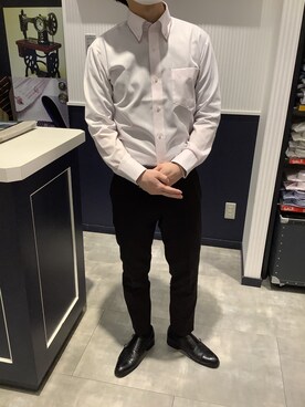 「アイテム（ビジネスシャツ）」を使った、BRICK HOUSE by Tokyo Shirts 新潟南イオンモール店さん（メンズ・170cm）の春コーディネート
