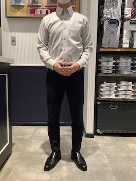 「アイテム（ビジネスシャツ）」を使った、BRICK HOUSE by Tokyo Shirts 新潟南イオンモール店さん（メンズ・170cm）の冬コーディネート