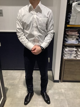 「アイテム（ビジネスシャツ）」を使った、BRICK HOUSE by Tokyo Shirts 新潟南イオンモール店さん（メンズ・170cm）の春コーディネート