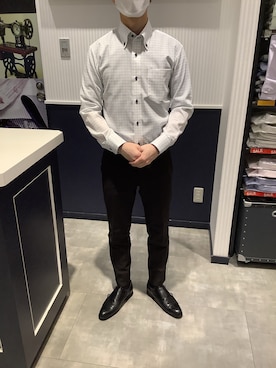 「アイテム（ビジネスシャツ）」を使った、BRICK HOUSE by Tokyo Shirts 新潟南イオンモール店さん（メンズ・170cm）の冬コーディネート