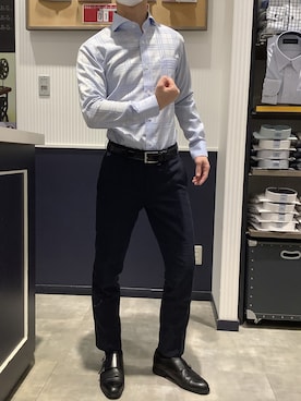 「アイテム（ビジネスシャツ）」を使った、BRICK HOUSE by Tokyo Shirts 新潟南イオンモール店さん（メンズ・170cm）の冬コーディネート