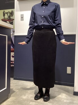 「アイテム（ビジネスシャツ）」を使った、BRICK HOUSE by Tokyo Shirts 新潟南イオンモール店さん（レディース・162cm）の秋コーディネート