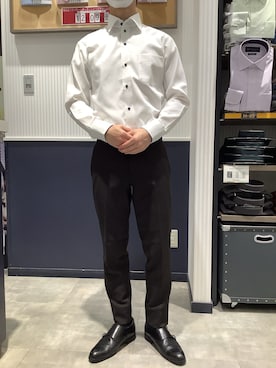 「アイテム（ビジネスシャツ）」を使った、BRICK HOUSE by Tokyo Shirts 新潟南イオンモール店さん（メンズ・170cm）の秋コーディネート