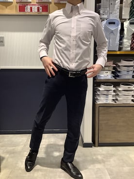 「アイテム（ビジネスシャツ）」を使った、BRICK HOUSE by Tokyo Shirts 新潟南イオンモール店さん（メンズ・170cm）の春コーディネート