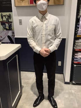 「アイテム（ビジネスシャツ）」を使った、BRICK HOUSE by Tokyo Shirts 新潟南イオンモール店さん（メンズ・170cm）の春コーディネート