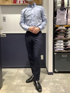 「アイテム（ビジネスシャツ）」を使った、BRICK HOUSE by Tokyo Shirts 新潟南イオンモール店さん（メンズ・170cm）の冬コーディネート