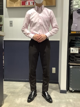 「アイテム（ビジネスシャツ）」を使った、BRICK HOUSE by Tokyo Shirts 新潟南イオンモール店さん（メンズ・170cm）の冬コーディネート