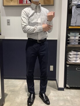 「アイテム（ビジネスシャツ）」を使った、BRICK HOUSE by Tokyo Shirts 新潟南イオンモール店さん（メンズ・170cm）の冬コーディネート