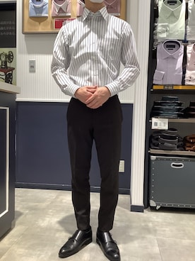 「アイテム（ビジネスシャツ）」を使った、BRICK HOUSE by Tokyo Shirts 新潟南イオンモール店さん（メンズ・170cm）の秋コーディネート