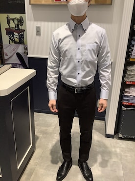 「アイテム（ビジネスシャツ）」を使った、BRICK HOUSE by Tokyo Shirts 新潟南イオンモール店さん（メンズ・170cm）の春コーディネート