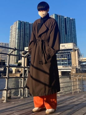 「stein（シュタイン）のアイテム（トレンチコート）」を使った、ゆーだいさん（メンズ・173cm）の秋コーディネート