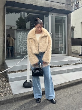 「ファーコート」｜「アイテム（ジャケット/アウター）」を使った、a m iさん（レディース・164cm）の秋コーディネート