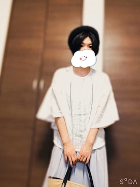 「部屋撮り」｜「アイテム（ハンチング/ベレー帽）」を使った、izumi-ktaさん（レディース・152cm）の夏コーディネート