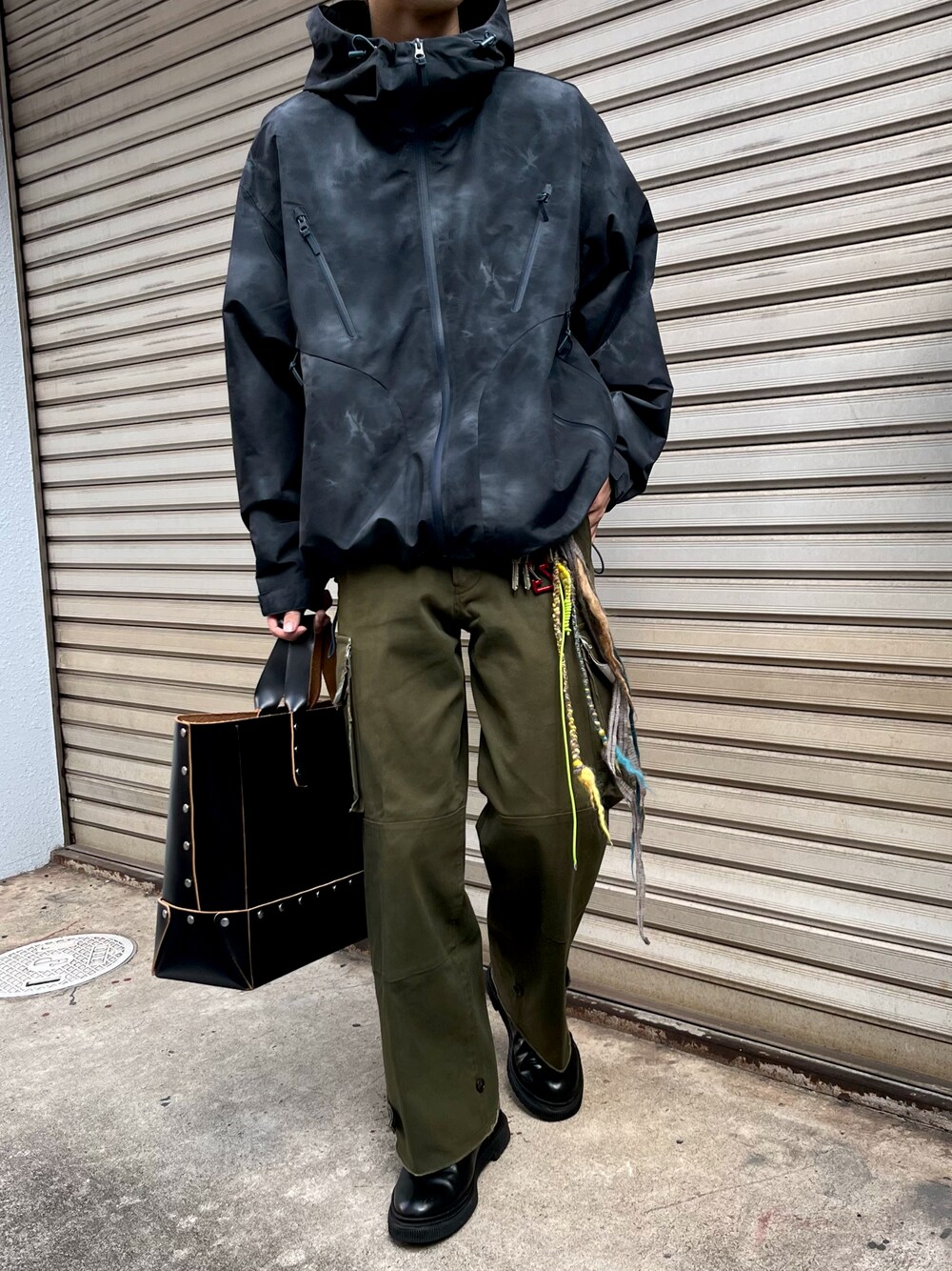 エンダースキーマ アセンブルハンドバック(L)白*美品 Hender Scheme (エンダースキーマ) assemble hand bag wide S