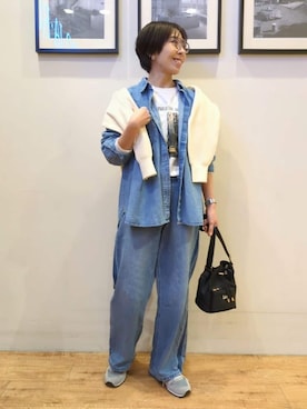 「Lee（リー）のアイテム（バッグ）」を使った、大橋 晃代さん（レディース・166cm）の春コーディネート