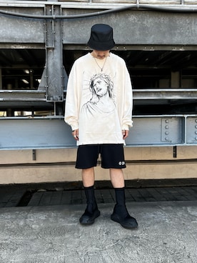 「WHITELAND（ホワイトランド）のアイテム（その他パンツ）」を使った、otokuniさん（メンズ・165cm）の夏コーディネート