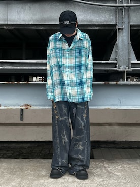 「WHITELAND（ホワイトランド）のアイテム（シャツ/ブラウス）」を使った、otokuniさん（メンズ・165cm）の夏コーディネート