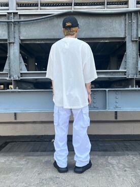 「RICK OWENS」｜「アイテム（カーゴパンツ）」を使った、otokuniさん（メンズ・165cm）の夏コーディネート