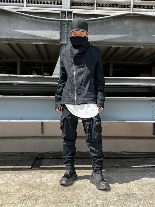 JULIUS ユリウス　ジャガード　タック バギー サルエル　パンツ ブラック JULIUS（ユリウス）の「JULIUS/ユリウス/TROUSERS FOR MALE