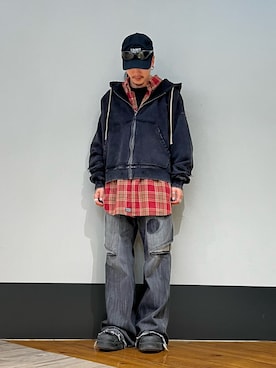 「DANKE SCHON（ダンケシェーン）のアイテム（パーカー）」を使った、otokuniさん（メンズ・165cm）の冬コーディネート