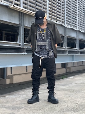 「DANKE SCHON（ダンケシェーン）のアイテム（スウェットパンツ）」を使った、otokuniさん（メンズ・165cm）の夏コーディネート