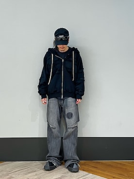 「DANKE SCHON（ダンケシェーン）のアイテム（パーカー）」を使った、otokuniさん（メンズ・165cm）の冬コーディネート