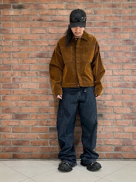 デニムジャケット（ブラウン系）を使った「セットアップ」の人気