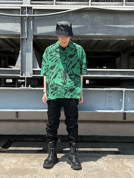 「DANKE SCHON（ダンケシェーン）のDankeSchon/ダンケシェーン/ダメージデニムパンツ（デニムパンツ）」を使った、otokuniさん（メンズ・165cm）の夏コーディネート