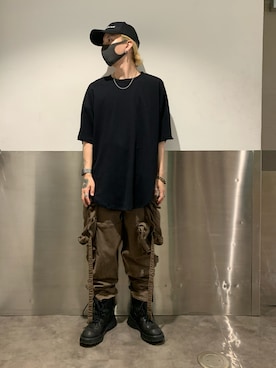 「A4A（エーフォーエー）のA4A/エーフォーエー/40s強撚糸ラウンドTシャツ（Tシャツ/カットソー）」を使った、otokuniさん（メンズ・165cm）の夏コーディネート