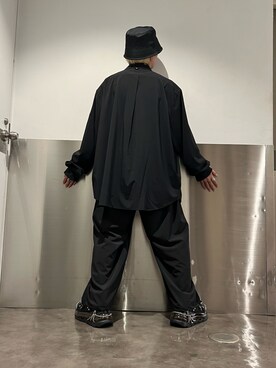 「WHITELAND（ホワイトランド）のWHITELAND/ホワイトランド/NYLON BIG SHIRTS/ナイロンビックシャツ（シャツ/ブラウス）」を使った、otokuniさん（メンズ・165cm）の春コーディネート