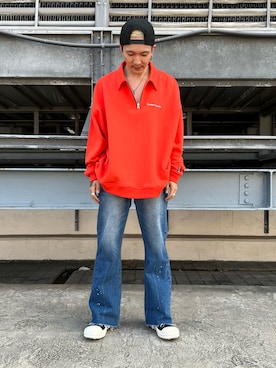 「DANKE SCHON（ダンケシェーン）のアイテム（スウェット）」を使った、otokuniさん（メンズ・165cm）の夏コーディネート