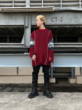 「DANKE SCHON（ダンケシェーン）のアイテム（スウェットパンツ）」を使った、otokuniさん（メンズ・165cm）の冬コーディネート