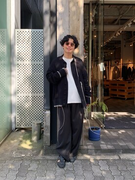 「アイテム（スラックス）」を使った、く　　　　　にさん（メンズ・168cm・20代）の夏コーディネート